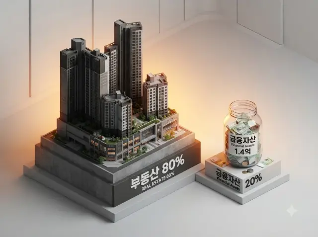 부동산 편중 자산과 금융자산 격차