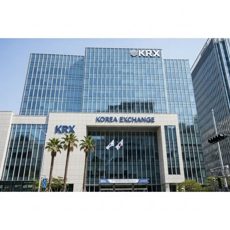 건물이 있고 KRX 마크가 있음