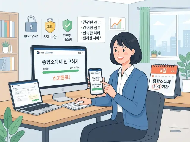 5월 홈택스 근로·자녀장려금 정기신청 일러스트