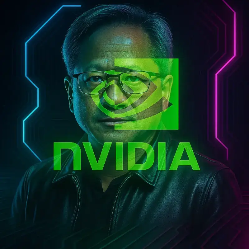 젠슨 황(Jensen Huang)의 리더십 아래 엔비디아 회사 이미지 표현