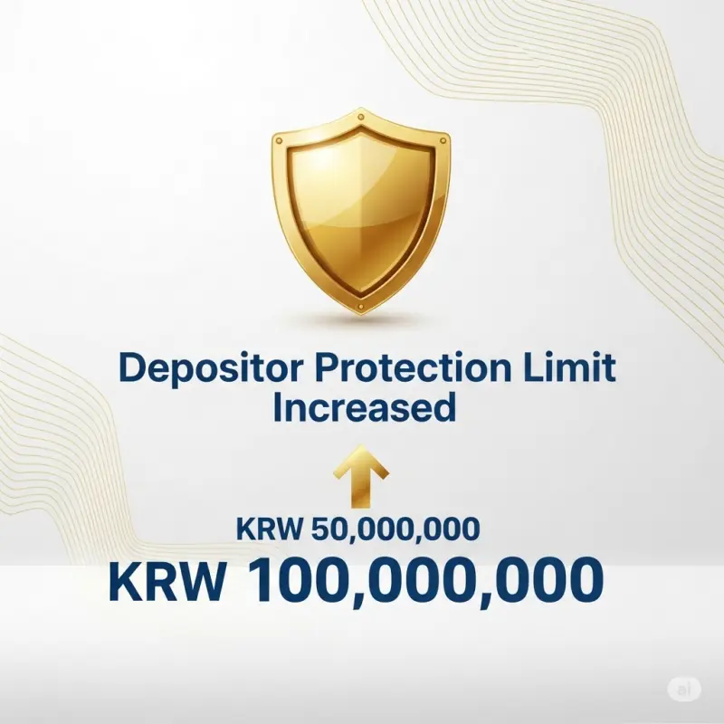 deposit protection 5천만원에서 1억원으로 상향되었다는 이미지