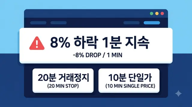 8% 이상 하락이 1분 지속시 서킷브레이커 발동
