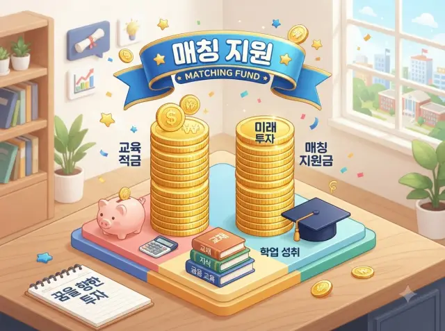 꿈나래 통장 자녀 교육비 적립 일러스트