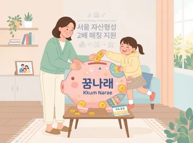 울시 꿈나래 통장 매칭지원 안내 일러스트