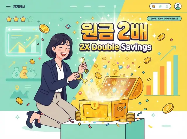 희망 두배 원금 두 배 특급통장 퀘스트 일러스트