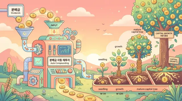 분배금 자동 재투자 및 복리 성장 구조