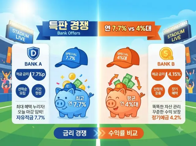 시중은행 및 지방금융 특판 금리 비교도