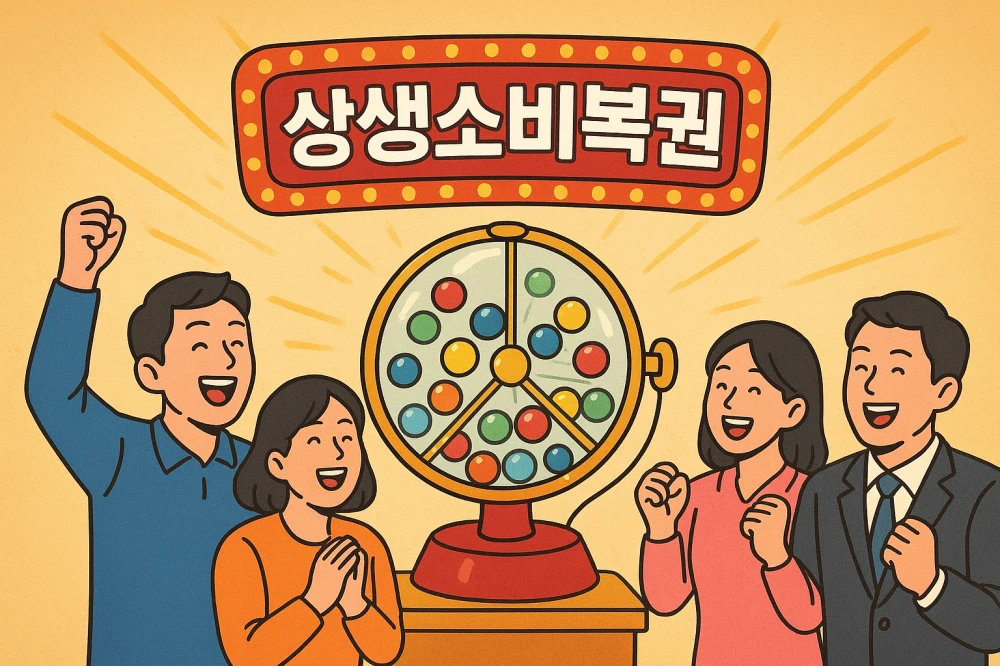 상생복권추첨은 덤으로 시행되며 즐거워하는 모습