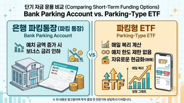 파킹형 ETF와 파킹 통장의 이미지