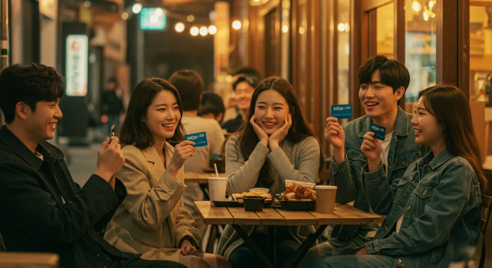 카드를 이용하는 모습