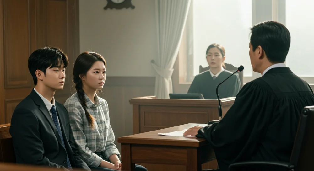 판사앞에서 양육비 이행명령 조정신청을 받고 있음