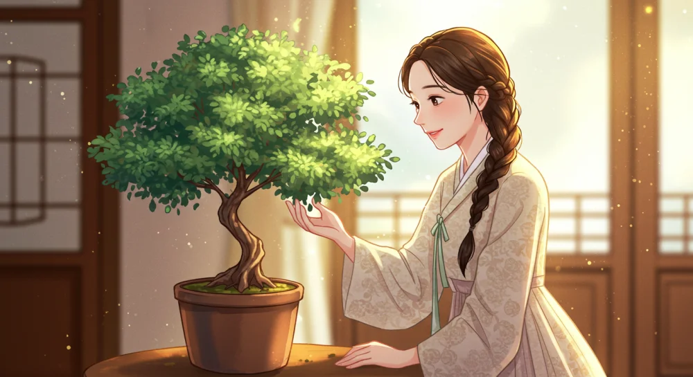 나무를 정성스럽게 키우는 이미지