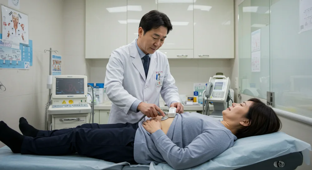 비만치료제 처방을 받기 위하여 의사와 상담중