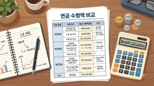 감액률에 따른 연금액 비교 계산서