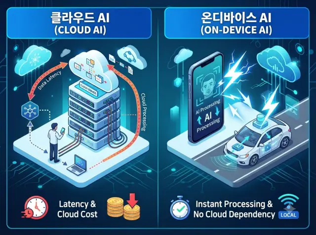 클라우드와 온디바이스 AI 비교도