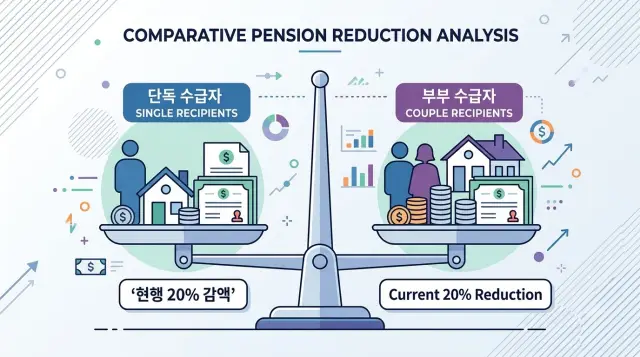 현행 부부 감액 20% 비교 저울