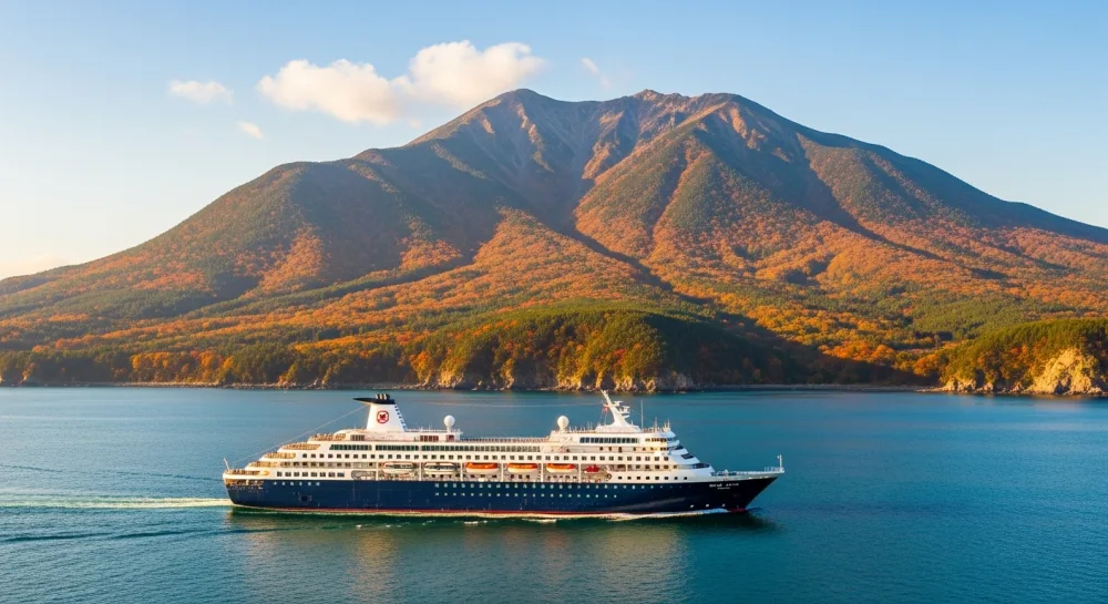 배를 타고 가면서 바라보는 화려한 산