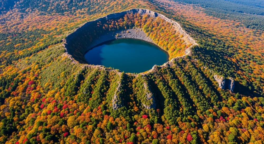한라산 단풍의 아름다운 풍경
