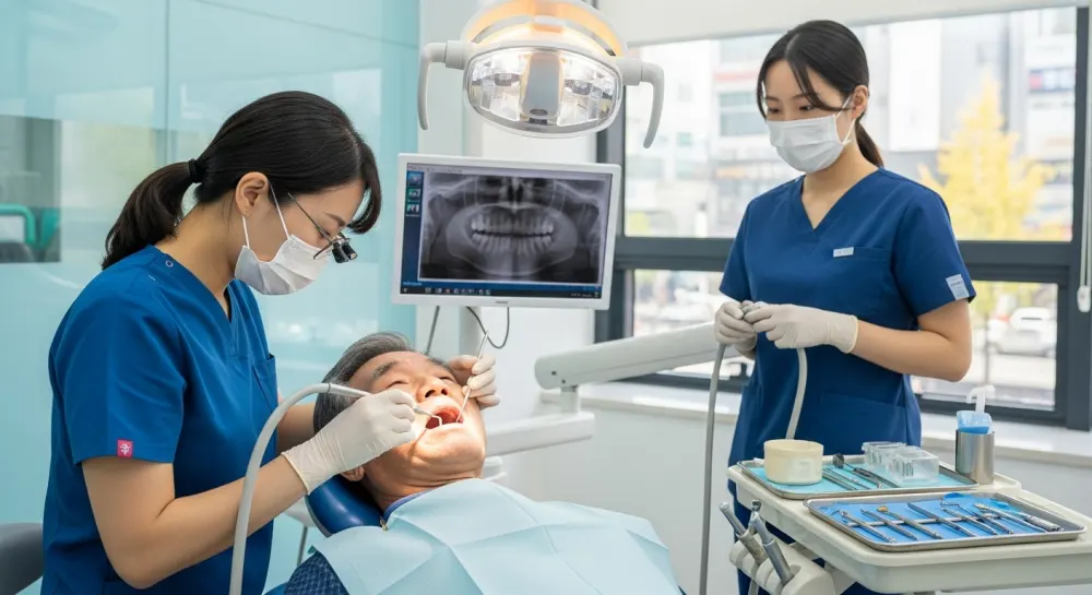 의료 혜택으로 치과 서비스를 받고 있음