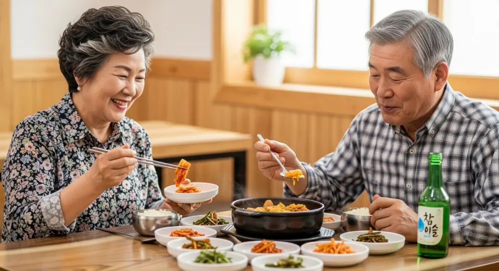 복지의 하나로 기초연금을 받으면서 행복한 노후를 보내고 있는 부부의 모습