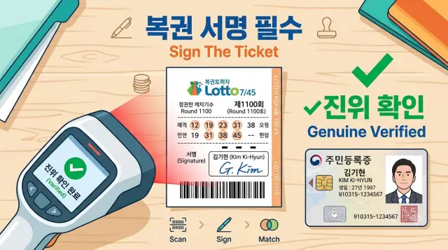 당첨금 수령은 신분증 확인 및 서명 필수