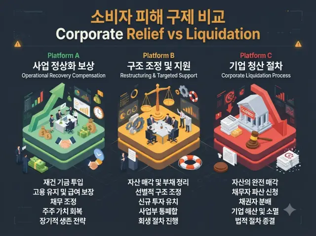 기업 존속 여부에 따른 소비자 피해 구제 차이