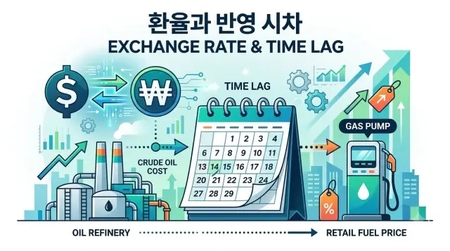 주유소 기름값은 환율과 시차가 반영됨