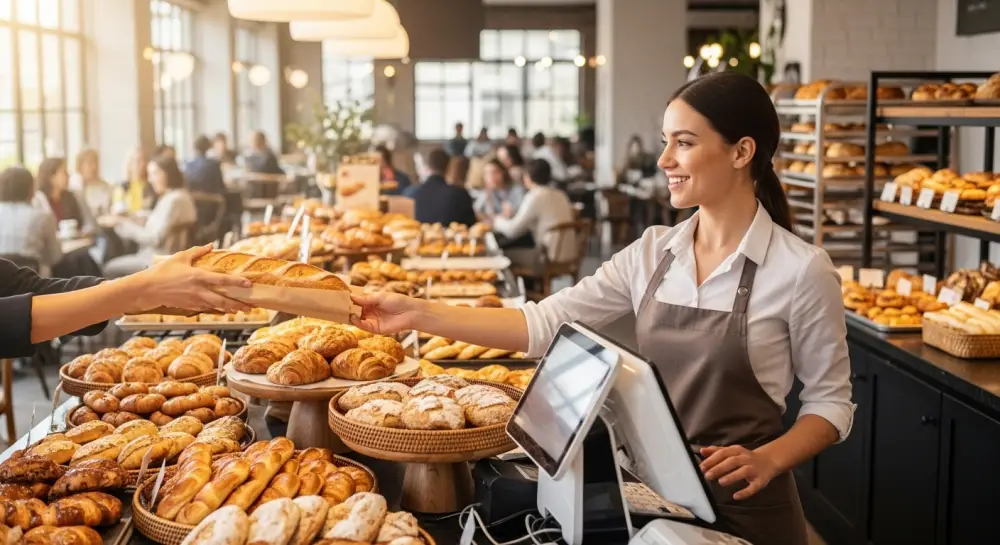 베이커리 카페에서 빵을 구매