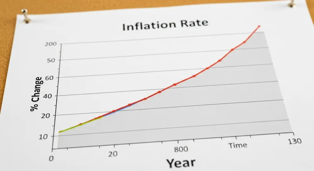 인플레이션이 우상향하고 있는 그래프
