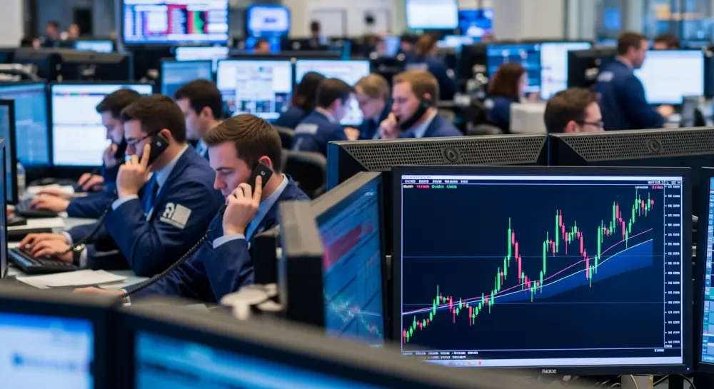 뉴욕 거래소의 트레이더가 주문을 내고 있는 모습