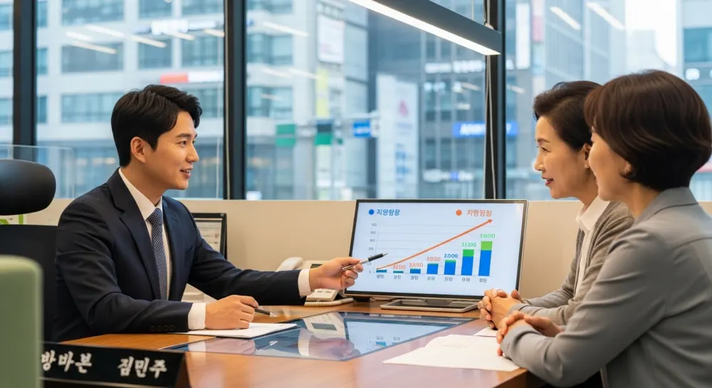 본인의 신용점수에 대하여 상담을 받고 있음