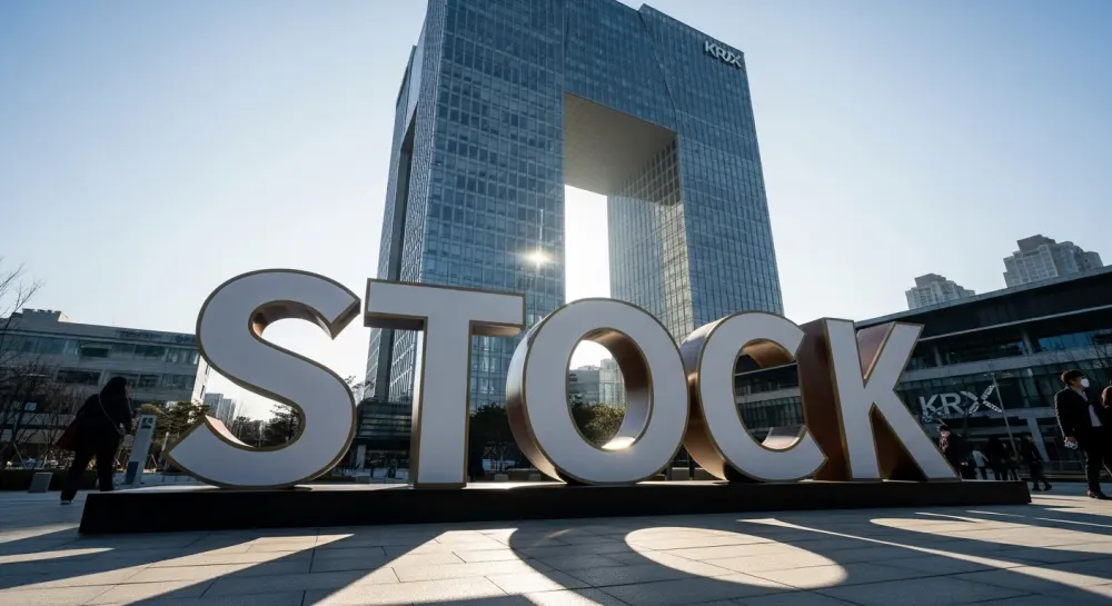 한국거래소 건물과 주식의 이미지