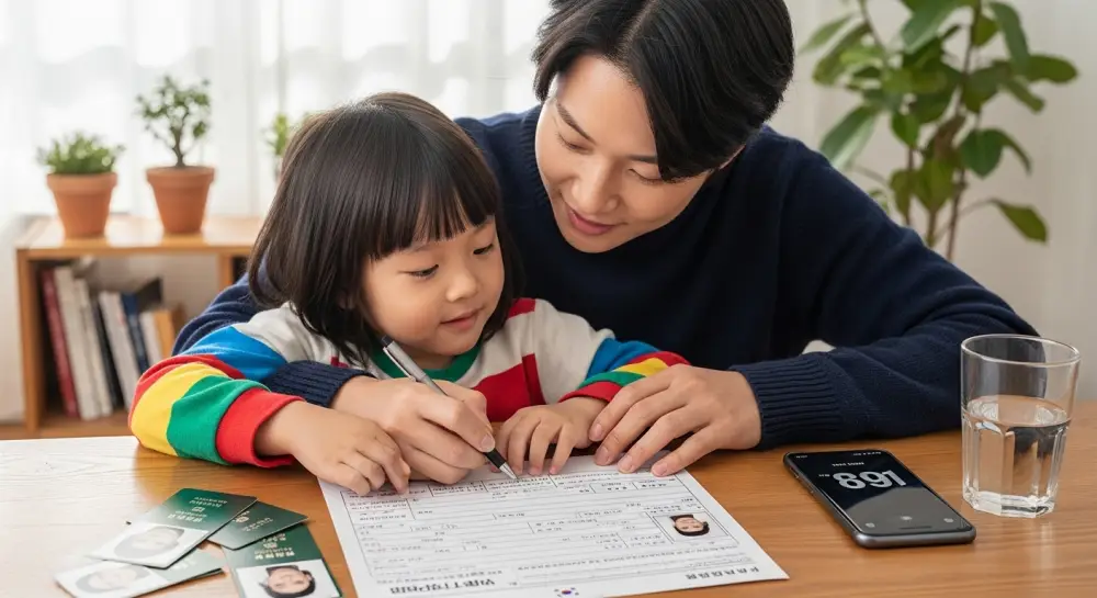 미성년자인 자녀를 위하여 여권 신청