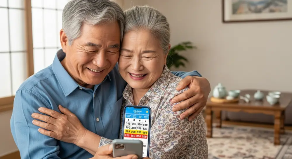 로또 당첨으로 환호