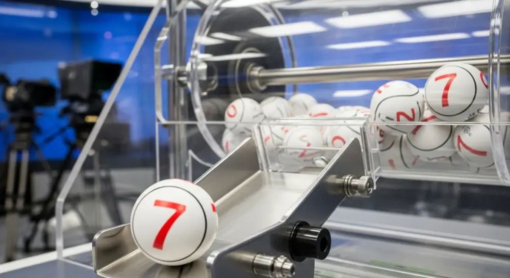 로또 당첨기에서 굴러나오는 공