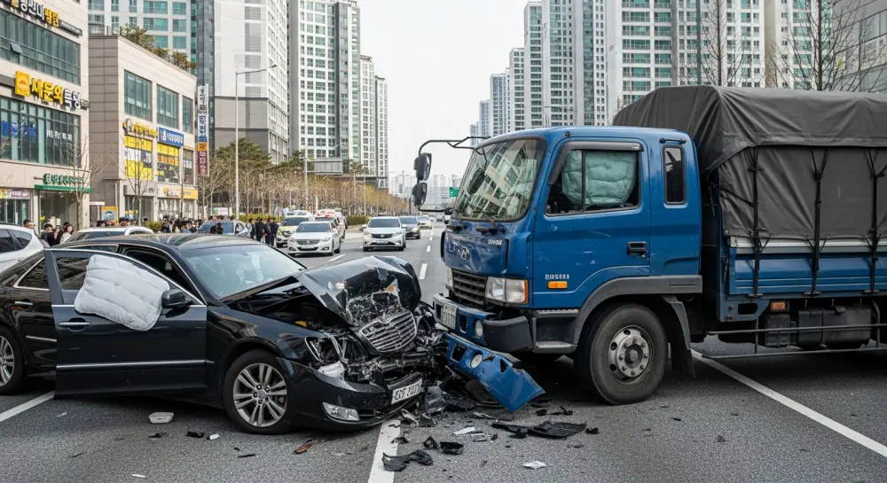 교통사고로 인한 차량 파손