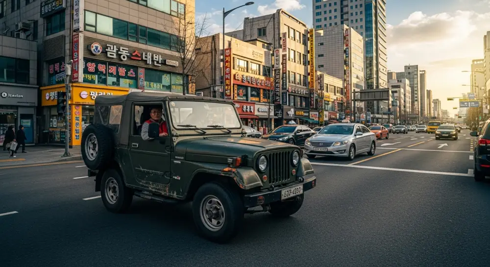경유를 사용하는 지프차