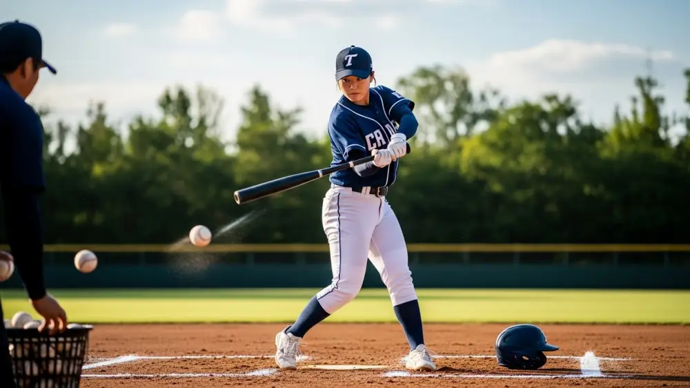 배팅 토스를 하는 광경