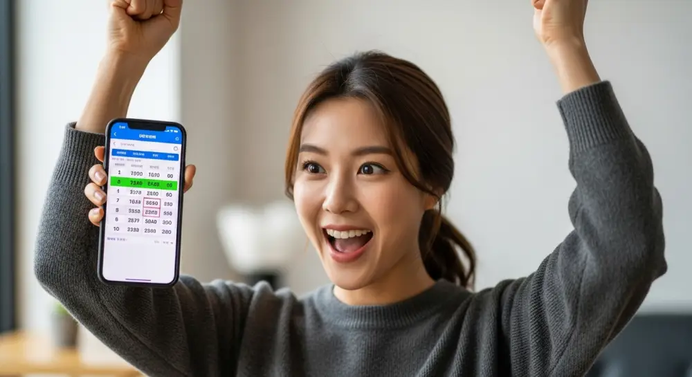 로또 당첨 후 환호