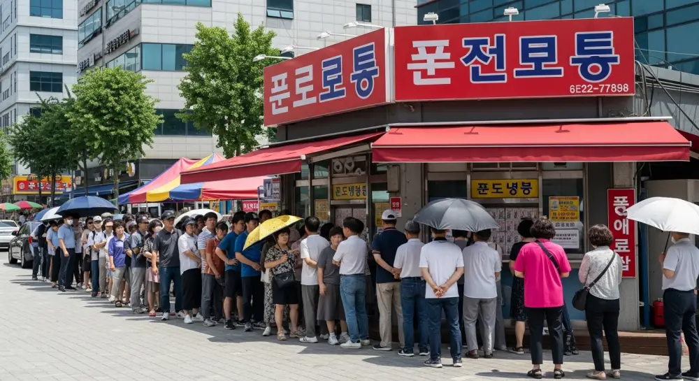 로또 구입을 위하여 선 줄