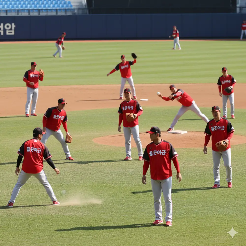 불꽃야구 선수들의 훈련