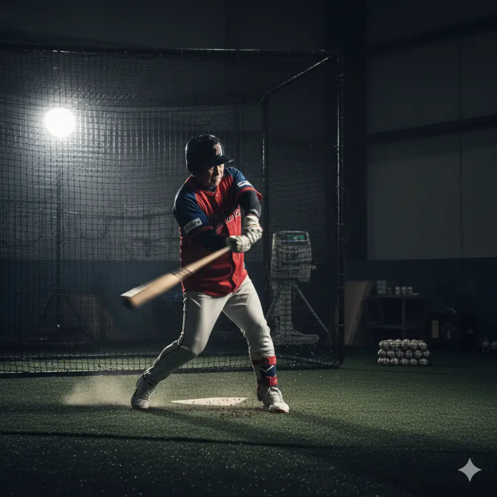 불꽃야구 선수들의 타격 훈련