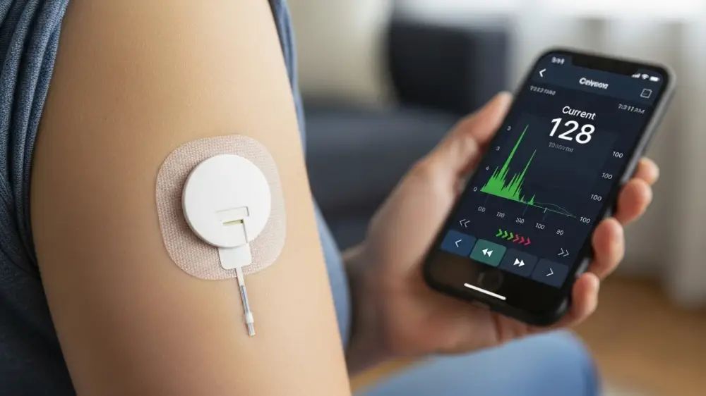 무채혈 혈당 측정을 위하여 핸드폰과 연동된 기기