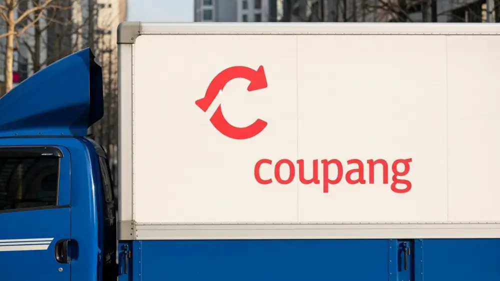 쿠팡 배달 트럭 운행중