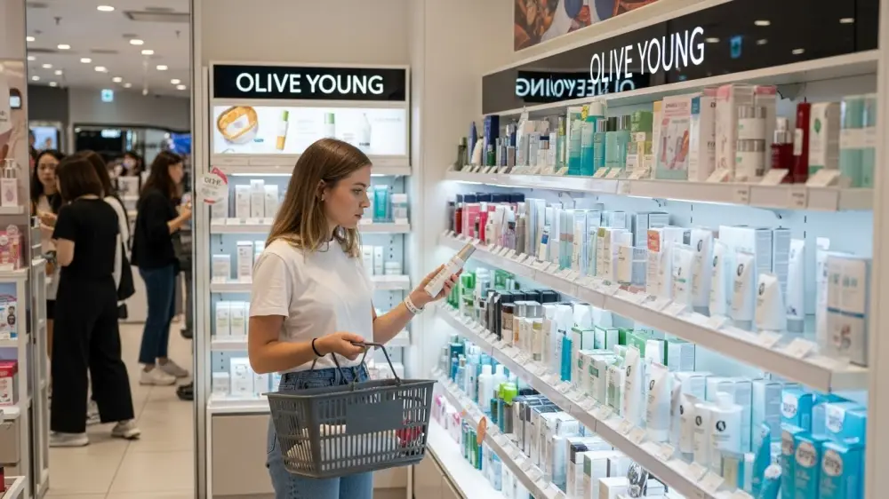 K-BEAUTY 화장품을 구입하는 외국인