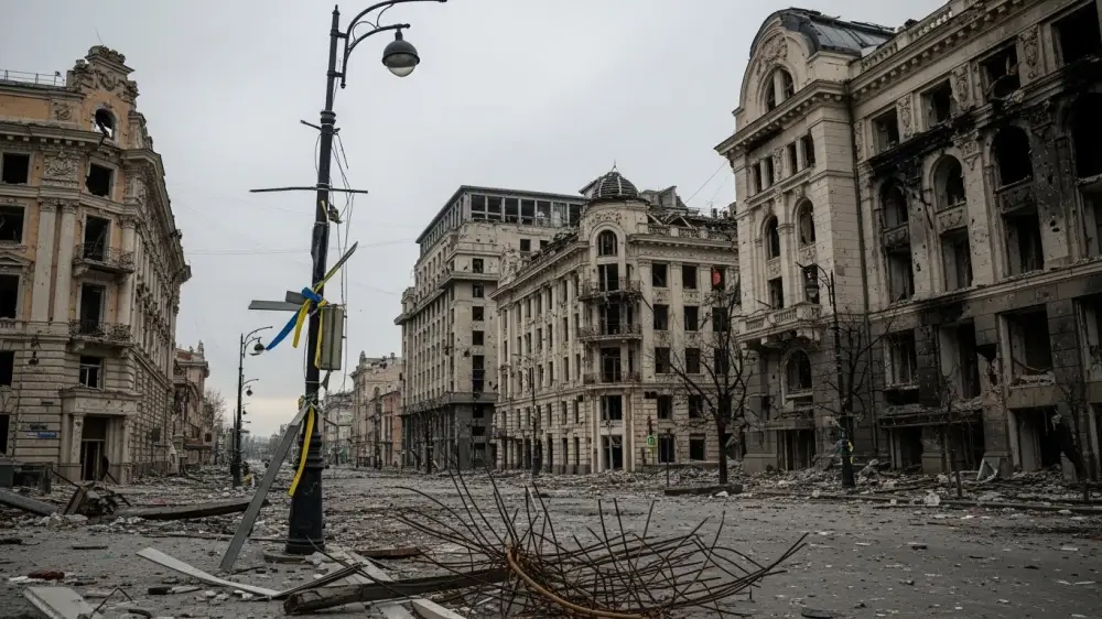 우크라이나 종전 이후 시급한 복구가 필요한 시가지