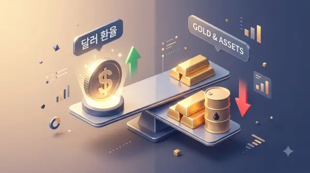 달러 환율과 금 자산의 상관 관계