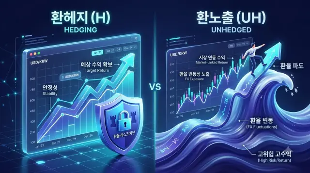 환노출과 환헤지 상품의 비교