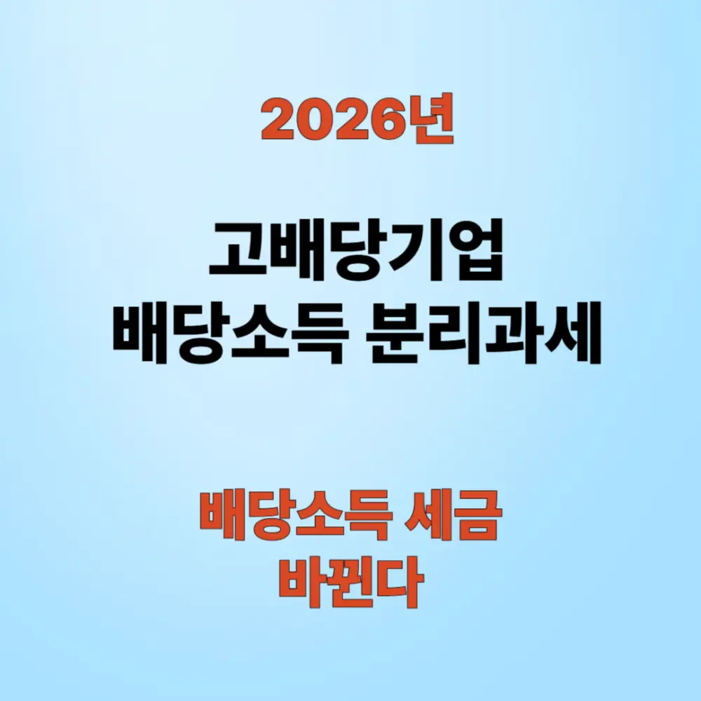 고배당기업 배당소득 분리과세