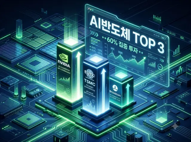AI 반도체 3대장 집중 투자 일러스트